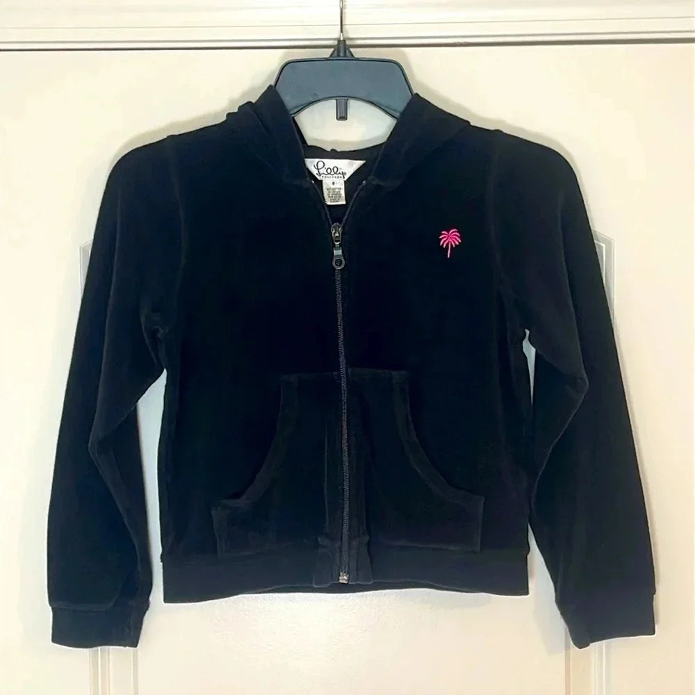 Lily PULTIZER Black Zip Up Hoodie Size 8